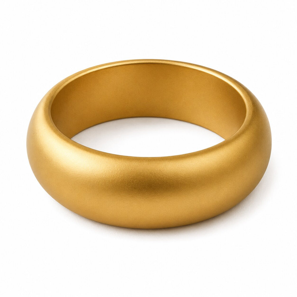 Minimalist Wide Resin Bangle Bracelet with Matte Gold Finish (Size-2.6)