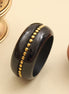 Beaded Pattern Wide Resin Bangle (Size-2.6)