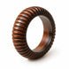 Carved Ribbed Pattern Wooden Bangle (Size-2.6)