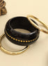 Traditional Gold Plated Beaded Pattern Designer Bangle Set-  Pack of 3 (Size-2.6)
