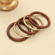 Handcrafted Designer Resin & Sheesham Wood Bangle Set - Pack of 5 (Size-2.6)