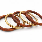 Handcrafted Designer Resin & Sheesham Wood Bangle Set - Pack of 5 (Size-2.6)