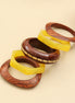 Handcrafted Resin & Sheesham Wood Bangle Set with Geometric and Beaded Pattern - Pack of 5 (Size-2.6)