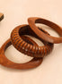 Handcrafted Resin & Sheesham Wood Carved Pattern Bangle Set- Pack of 3 (Size-2.6)
