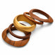 Resin & Sheesham Wood Bangle Set with Geometric Pattern- Pack of 5 (Size-2.6)
