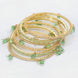 Gold Plated American Diamond Leaf Charm Pattern Designer Bangles Set - Pack of 6