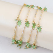 Gold Plated American Diamond Beaded Charm Pattern Designer Bangles Set (Pack of 4)