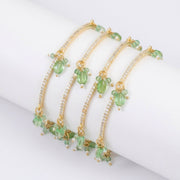 Gold Plated American Diamond Beaded Charm Pattern Designer Bangles Set (Pack of 4)