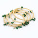 Gold Plated American Diamond Beaded Charm Pattern Designer Bangles Set (Pack of 4)