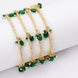 Gold Plated American Diamond Beaded Charm Pattern Designer Bangles Set (Pack of 4)