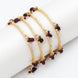 Gold Plated American Diamond Beaded Charm Pattern Designer Bangles Set (Pack of 4)