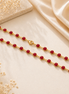 Micro Gold Plated Red Beaded Chain