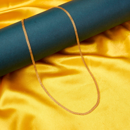 Timeless Gold Plated Shine Flat Link Chain