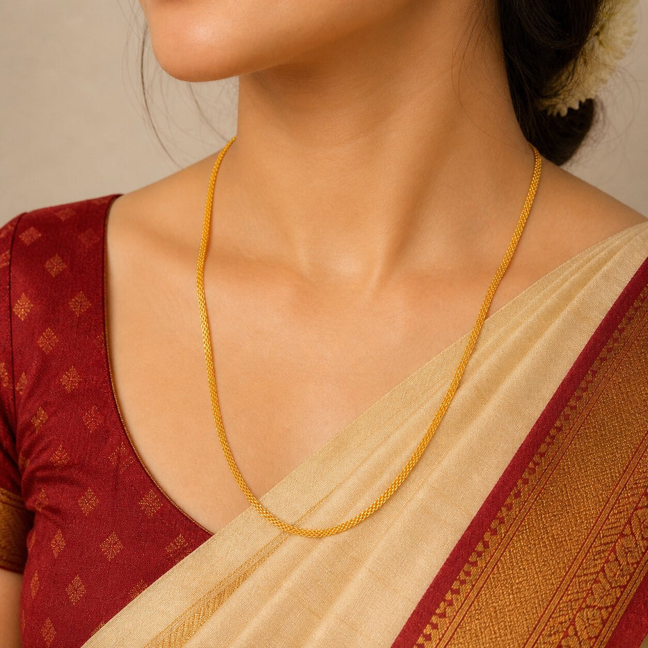 Timeless Gold Plated Shine Flat Link Chain