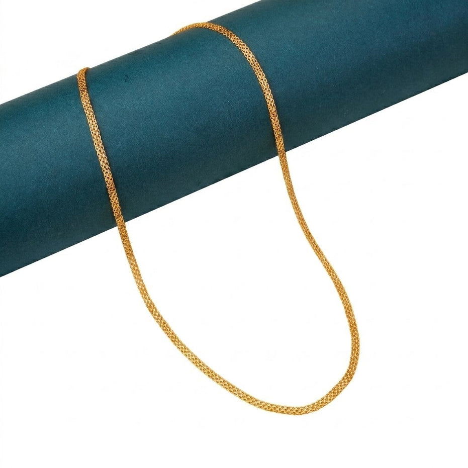 Timeless Gold Plated Shine Flat Link Chain