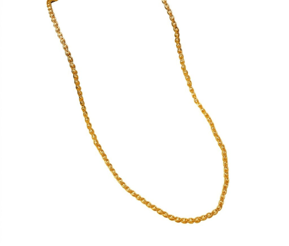 Classic Flat Weave Gold Plated Chain