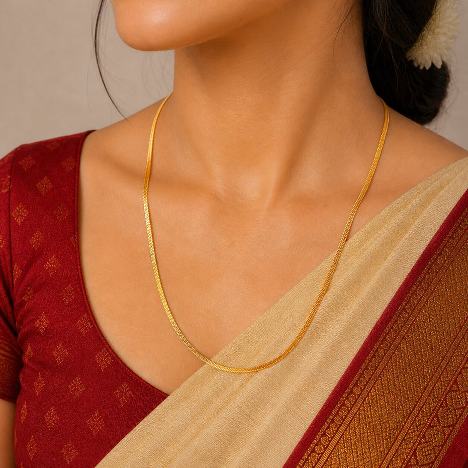 Radiance Flat Link Gold Plated Chain