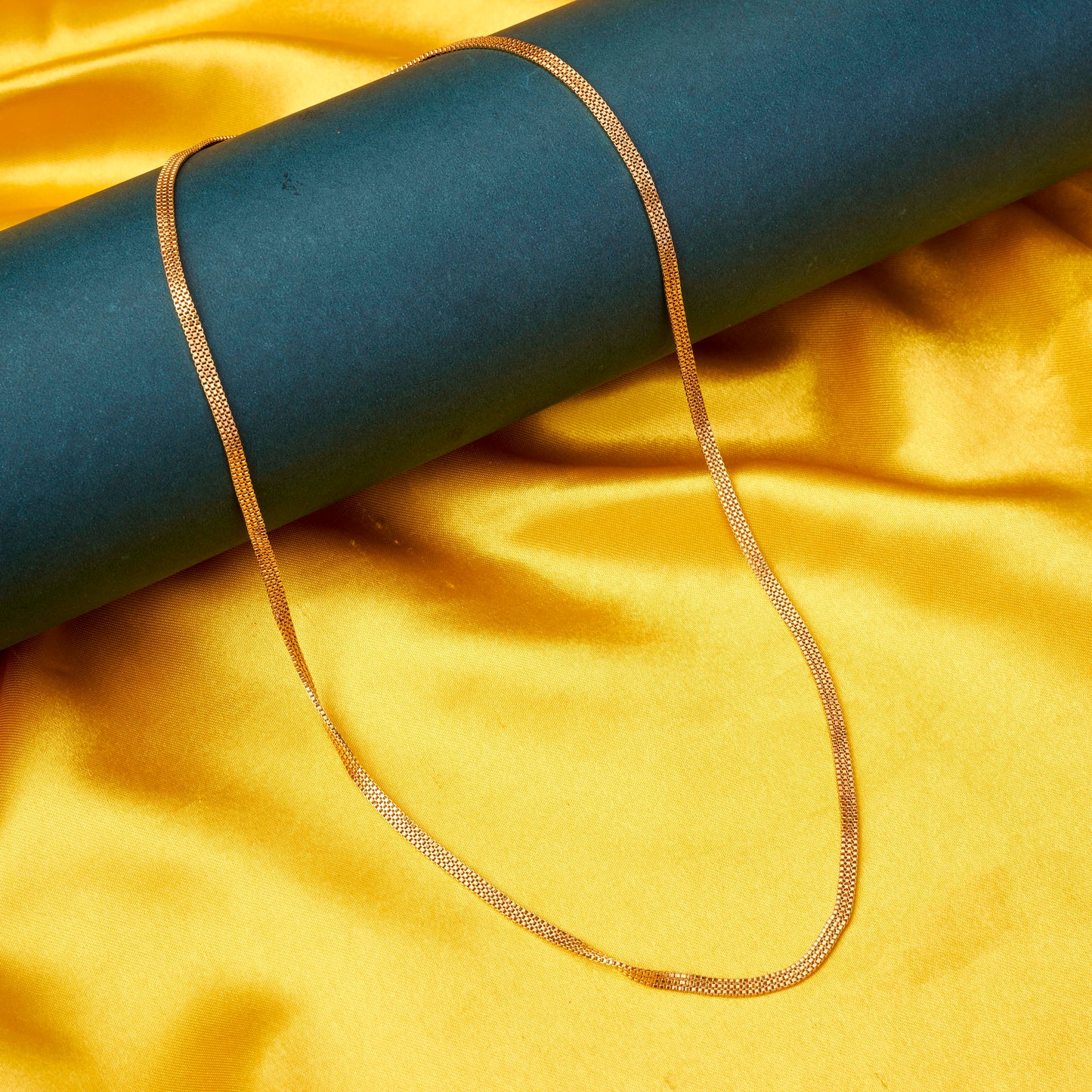 Sleek Gold Plated Flat Chain