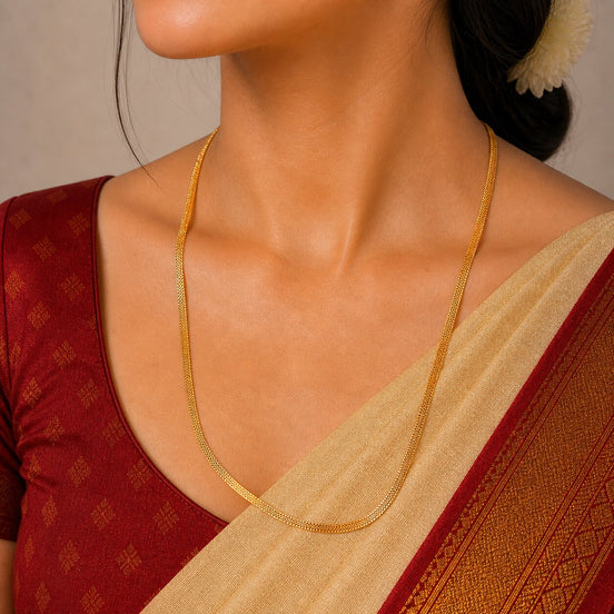 Sleek Gold Plated Flat Chain
