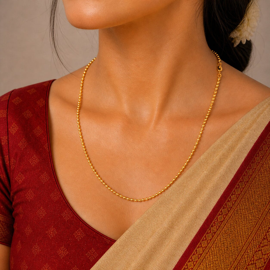 Gold Plated Beaded Chain