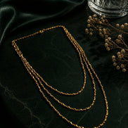 Tri-Layered Traditional Gold Plated Chain