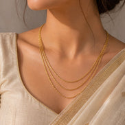 Tri-Layered Traditional Gold Plated Chain