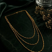 Tri-Layered Traditional Gold Plated Chain