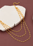 Elegant Multi-Layer Floral Link Chain Necklace with Delicate Charm Pattern