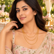 Elegant Multi-Layer Floral Link Chain Necklace with Delicate Charm Pattern