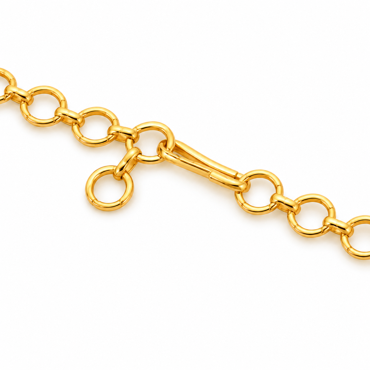 Elegant Multi-Layer Floral Link Chain Necklace with Delicate Charm Pattern