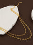 Beautiful Double-Strand Necklace with Clover-Inspired Link Detailing