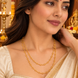 Beautiful Double-Strand Necklace with Clover-Inspired Link Detailing