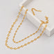 Beautiful Double-Strand Necklace with Clover-Inspired Link Detailing