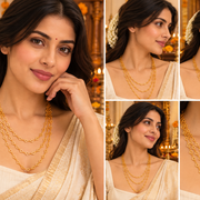 Chic Multi-Layer Necklace with Delicate Floral Link Chain Design