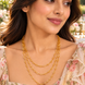 Chic Multi-Layer Necklace with Delicate Floral Link Chain Design