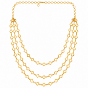 Chic Multi-Layer Necklace with Delicate Floral Link Chain Design