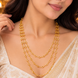 Classic Multi-Strand Necklace with Intricate Geometric Rectangular Link Pattern