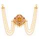Traditional Lakshmi Goddess Juda Pin with Triple Layer Pearl Chains and Kundan Stonework