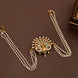 Elegant Peacock Juda Pin with Multicolour Stonework and Layered Pearl Chains