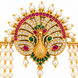 Elegant Peacock Juda Pin with Multicolour Stonework and Layered Pearl Chains