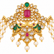 Traditional Floral Juda Pin with Triple Pearl Chains and Multicolour Stone Embellishments