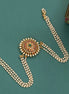 Traditional Sunburst Juda Pin with Triple Pearl Chains and Multicolour Stone Embellishments