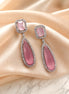 Rhodium Plated Geometric Teardrop Drop Earrings