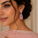 Rhodium Plated Geometric Teardrop Drop Earrings
