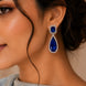 Rhodium Plated Geometric Teardrop Drop Earrings
