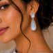 Rhodium Plated Geometric Teardrop Drop Earrings