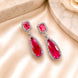 Rhodium Plated Geometric Teardrop Drop Earrings