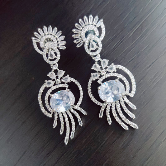 Timeless Rhodium Earrings - Opal Touch