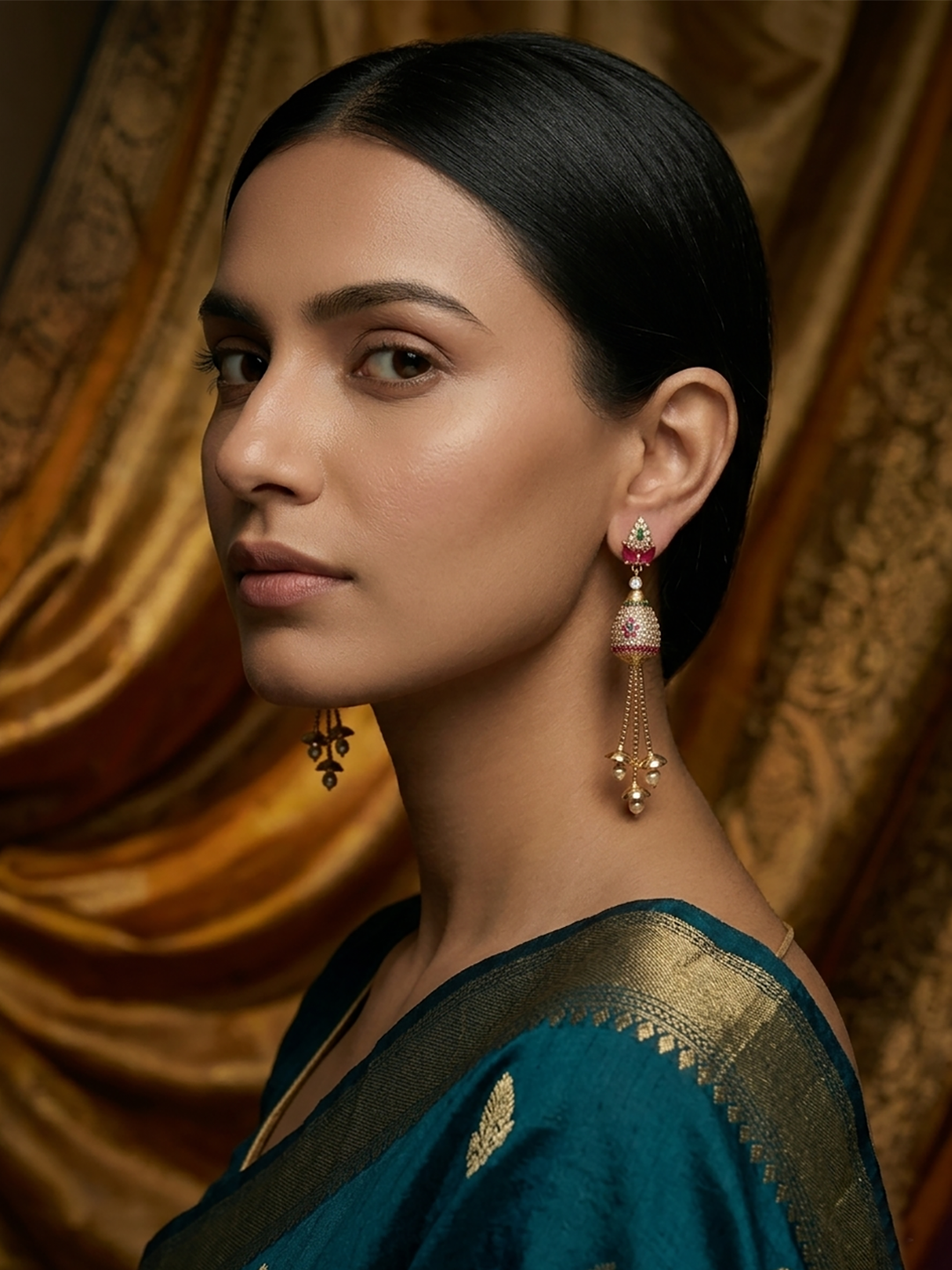 Opulent Ruby Elegance Earrings