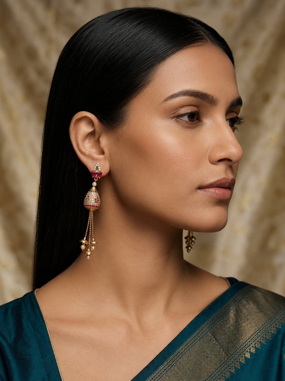Opulent Ruby Elegance Earrings